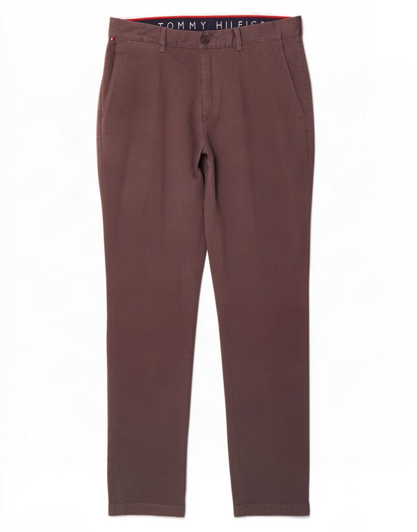 Tommy Hilfiger Mens Slim Chino Trousers W31 L32 Grey Cotton