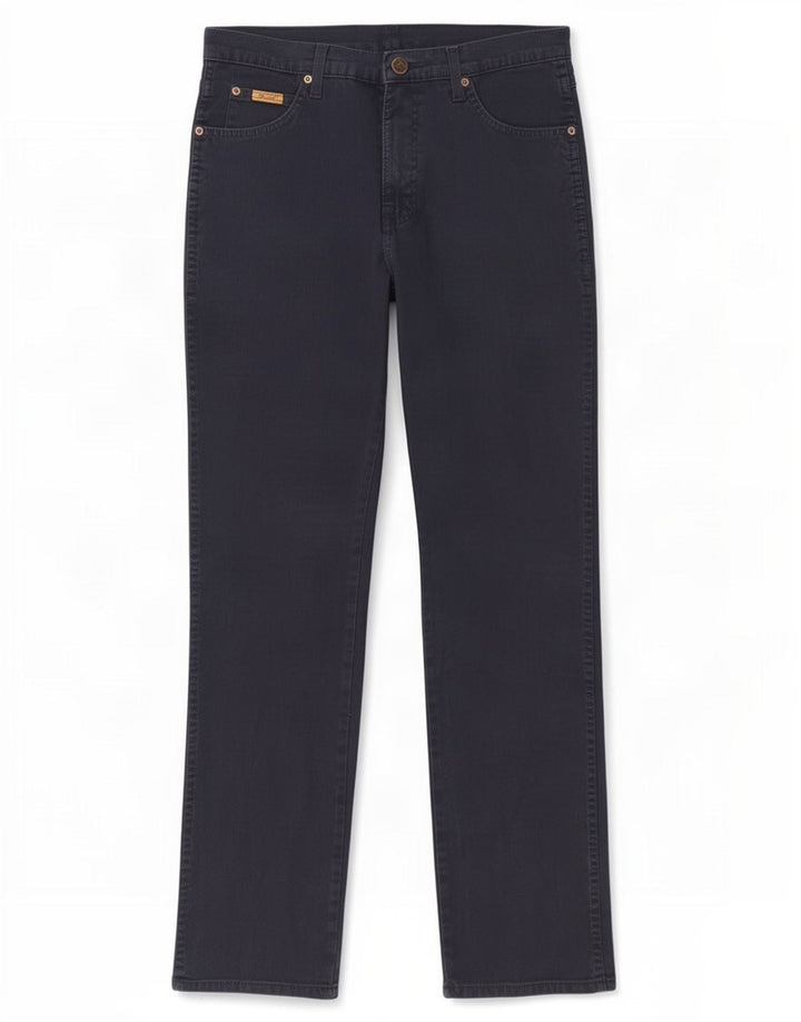 Wrangler Mens Texas Straight Jeans W32 L34 Navy Blue Cotton