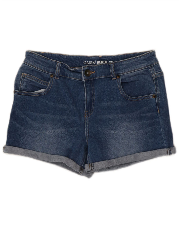 Oasis Womens Denim Shorts UK 12 Medium W30  Blue Cotton