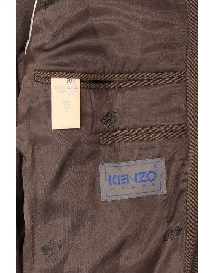 Kenzo Mens 3 Button Blazer Jacket IT 50 Large Brown Wool