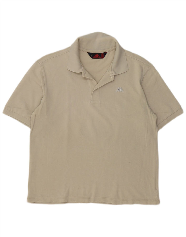 Kappa Mens Polo Shirt Medium Beige Cotton
