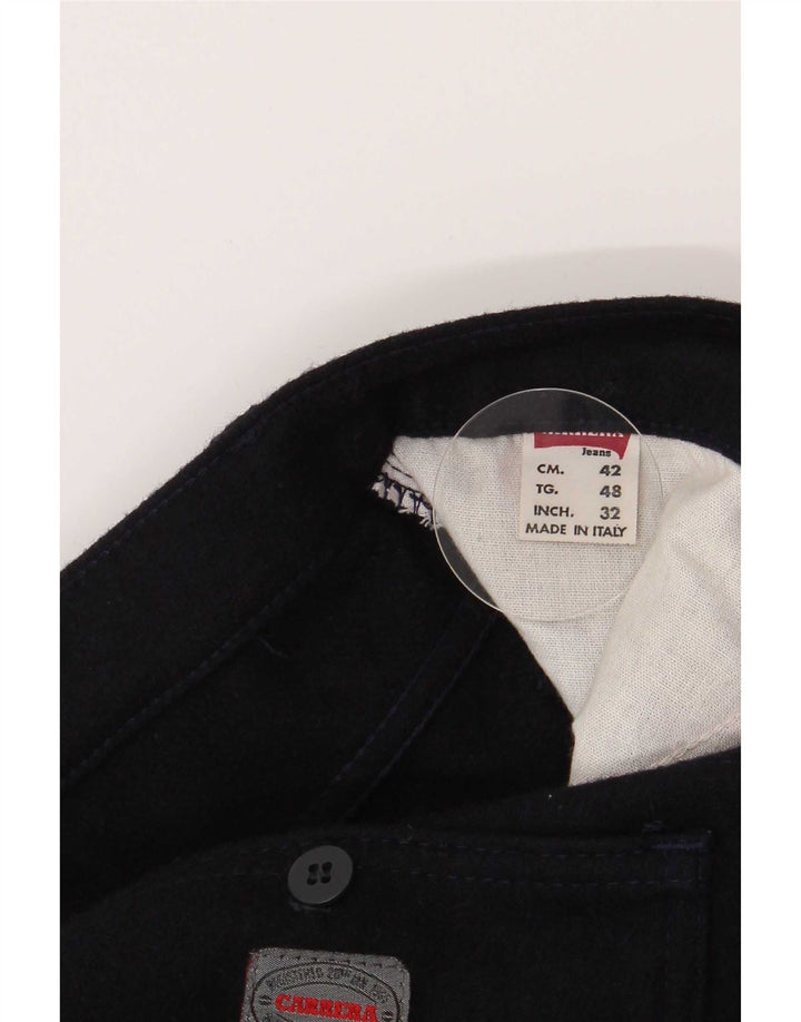 Carrera Mens Straight Casual Trousers W32 L30 Navy Blue Wool
