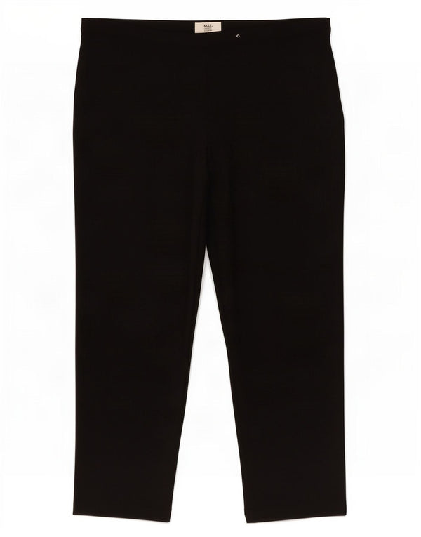 Marks & Spencer Womens Straight Casual Trousers UK 20 2XL W40 L28 Black