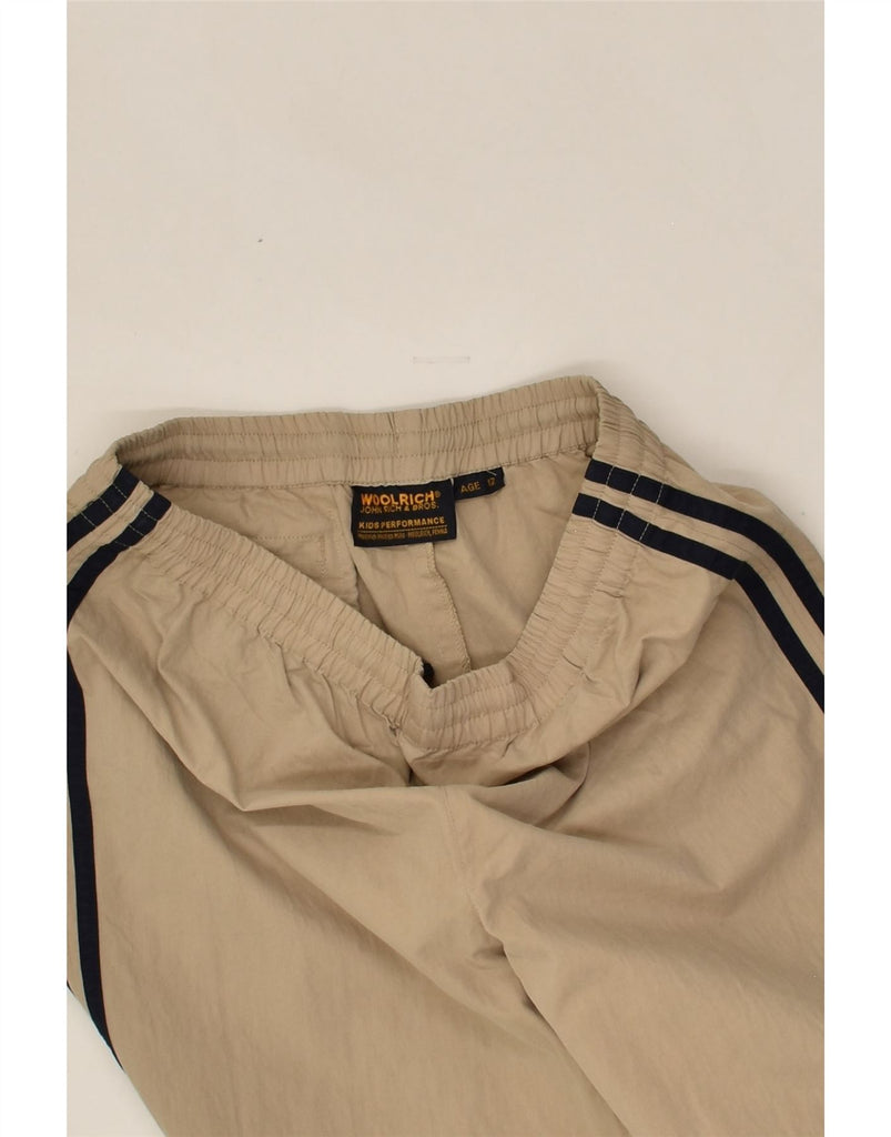 WOOLRICH Boys Tracksuit Trousers 11-12 Years Beige Cotton | Vintage Woolrich | Thrift | Second-Hand Woolrich | Used Clothing | Messina Hembry 