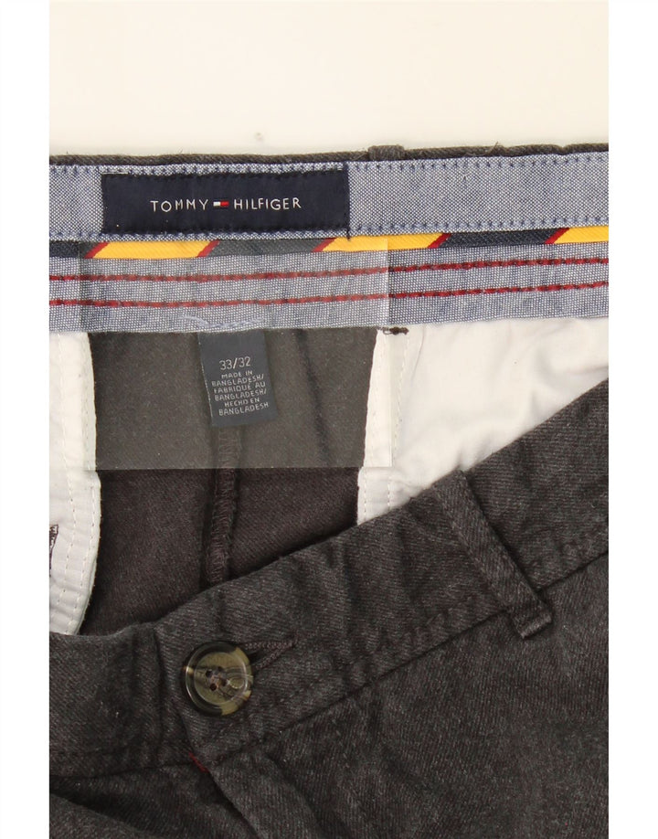 TOMMY HILFIGER Mens Straight Chino Trousers W33 L29 Grey Vintage Tommy Hilfiger and Second-Hand Tommy Hilfiger from Messina Hembry 