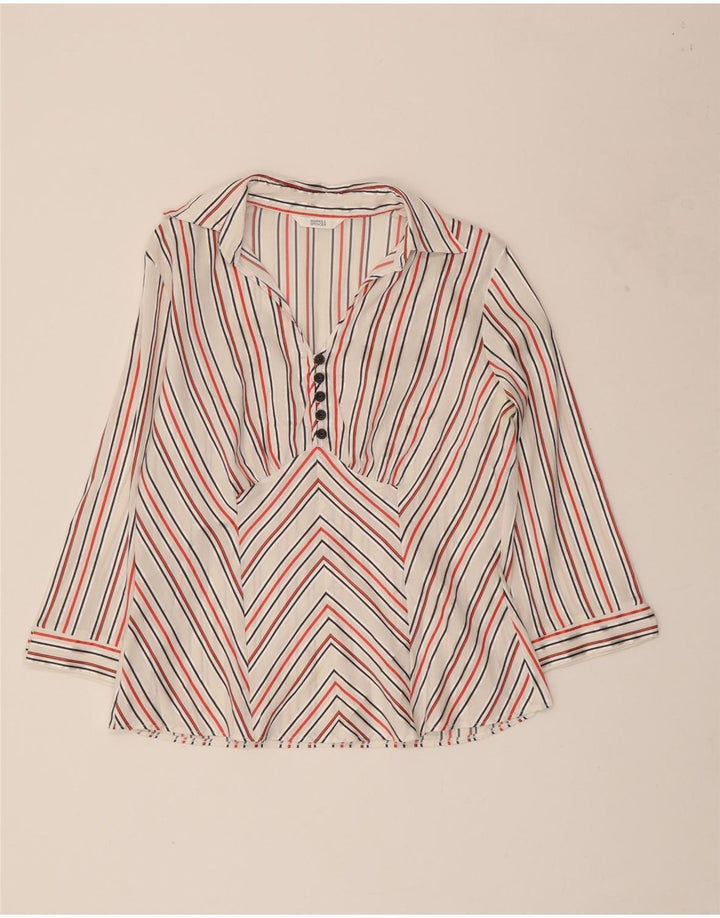 MARKS & SPENCER Womens Pullover Shirt UK 14 Medium Multicoloured Striped