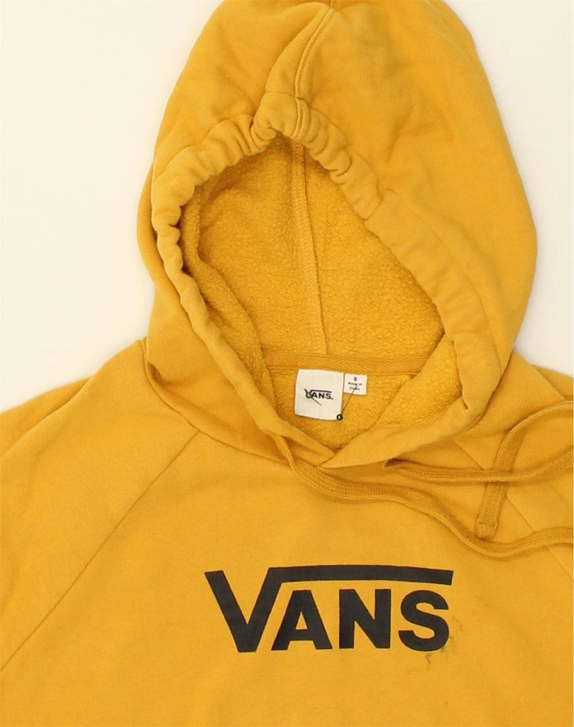 VANS Womens Graphic Hoodie Jumper UK 10 Small Yellow Cotton | Vintage Vans | Thrift | Second-Hand Vans | Used Clothing | Messina Hembry 