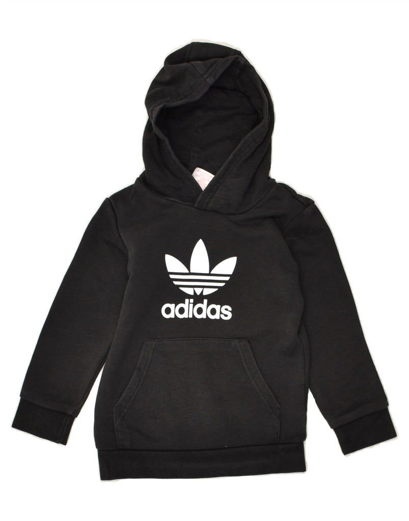 ADIDAS Boys Graphic Hoodie Jumper 3-4 Years Black Cotton | Vintage Adidas | Thrift | Second-Hand Adidas | Used Clothing | Messina Hembry 