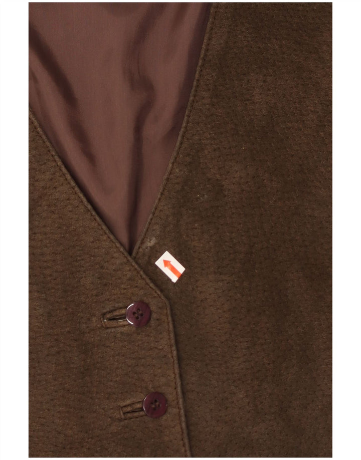 ST. BERNARD Womens Suede Waistcoat UK 14 Medium  Brown Polyamide