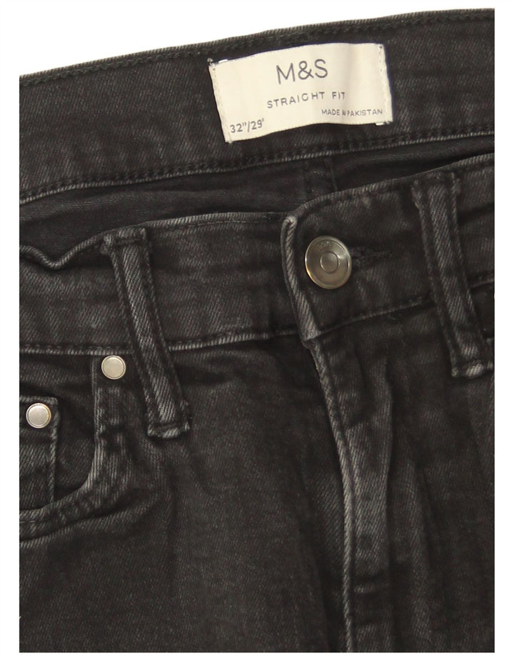 Marks & Spencer Mens Straight Jeans W32 L29 Black Cotton