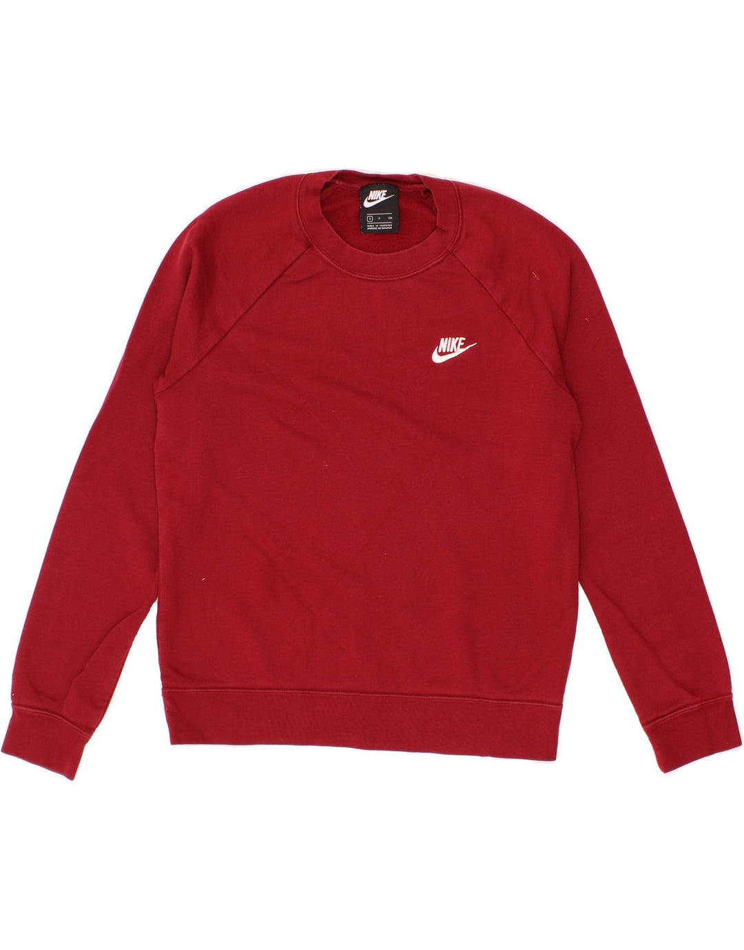 NIKE Womens Oversized Sweatshirt Jumper UK 10 Small Red Cotton Vintage Nike and Second-Hand Nike from Messina Hembry 
