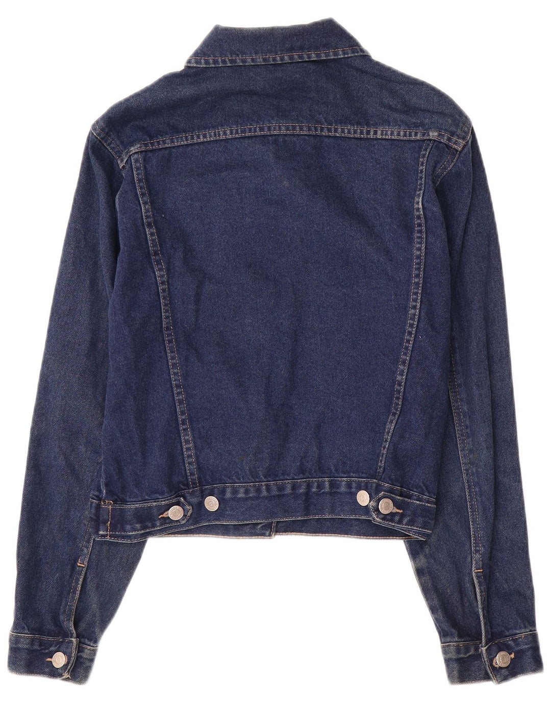 VINTAGE Womens Denim Jacket UK 12 Medium Navy Blue