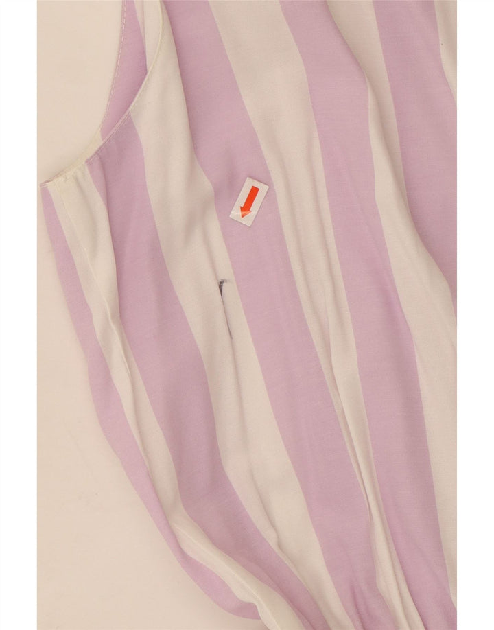 Vintage Womens Playsuit UK 16 Large Purple Striped