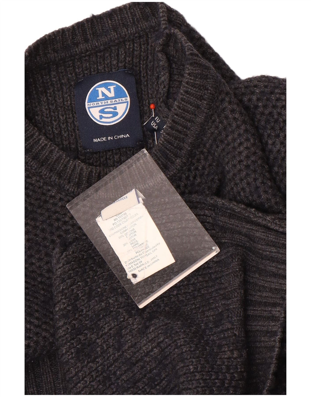 North Sails Mens Crew Neck Jumper Sweater Small Grey Cotton