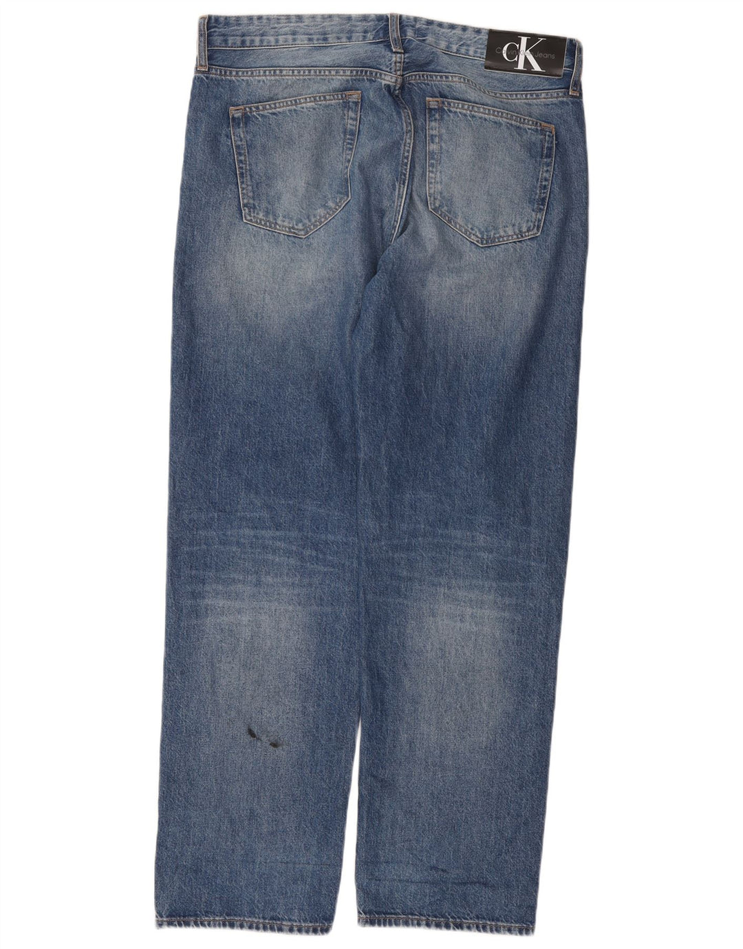 Calvin Klein Mens Straight Jeans W33 L31 Blue Cotton