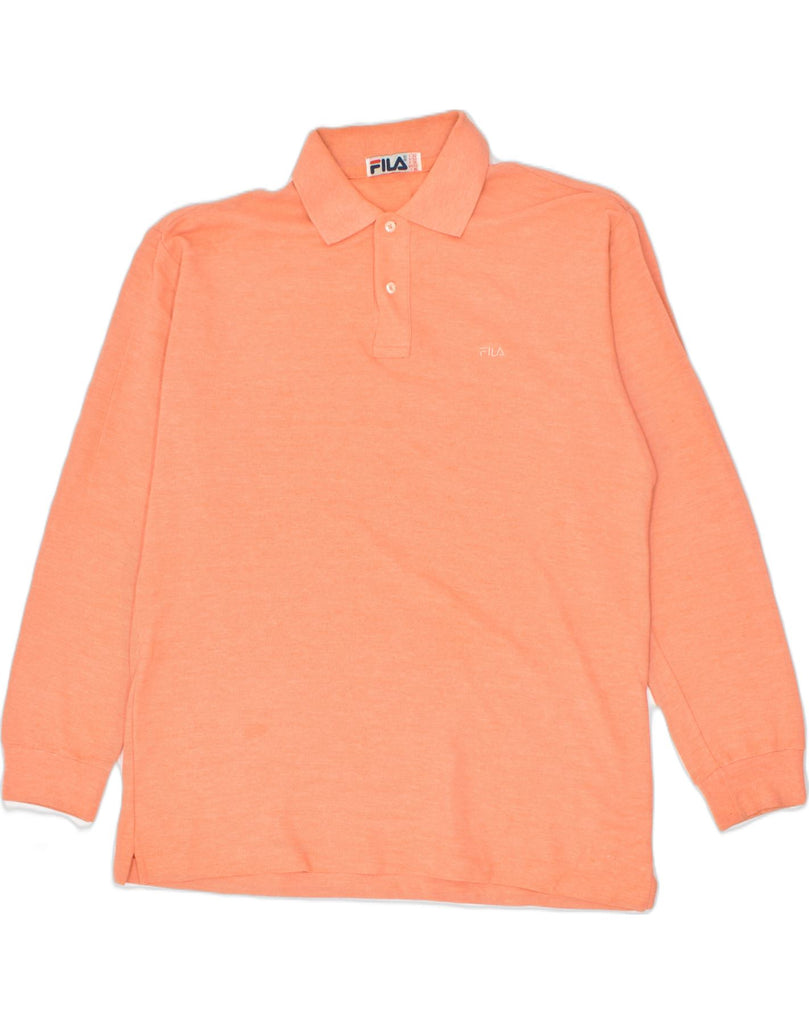 FILA Mens Long Sleeve Polo Shirt IT 52 Large Orange | Vintage Fila | Thrift | Second-Hand Fila | Used Clothing | Messina Hembry 