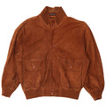Essebi Mens Loose Fit Suede Bomber Jacket EU 46 Small Brown Leather