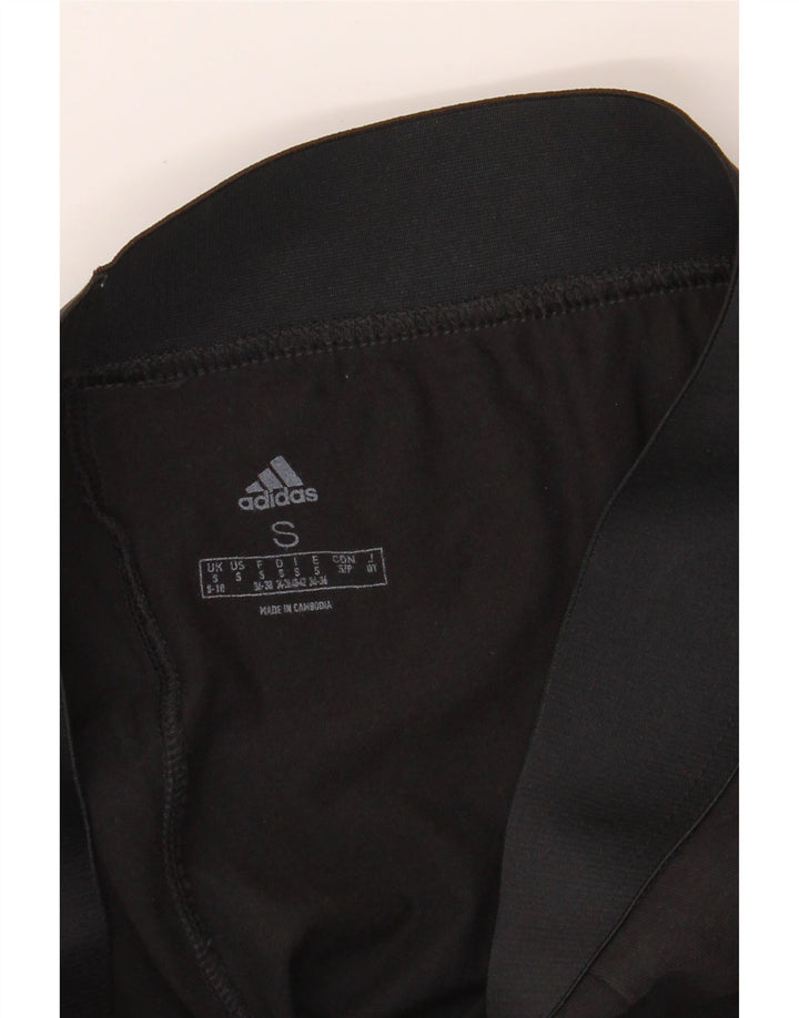 ADIDAS Womens Leggings UK 8/10 Small  Black Cotton Vintage Adidas and Second-Hand Adidas from Messina Hembry 