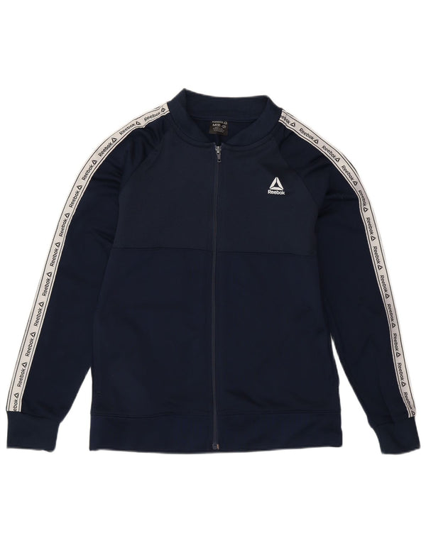 Reebok Boys Tracksuit Top Jacket 10-11 Years Medium Navy Blue Sports