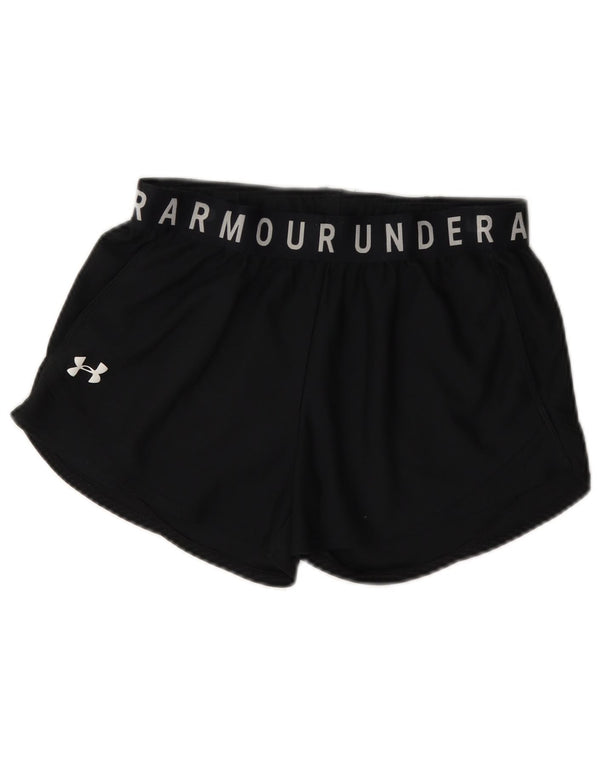 Under Armour Womens Heat Gear Graphic Sport Shorts UK 10 Small Black
