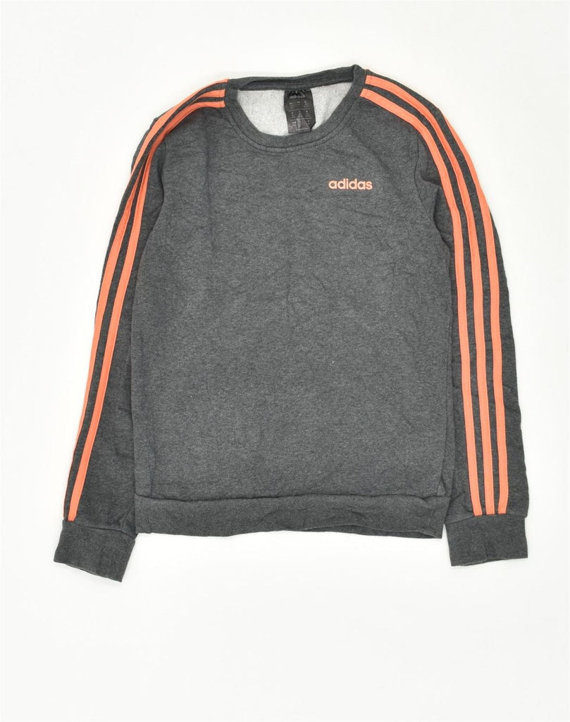 ADIDAS Womens Sweatshirt Jumper UK 4-6 XS Grey Cotton | Vintage Adidas | Thrift | Second-Hand Adidas | Used Clothing | Messina Hembry 