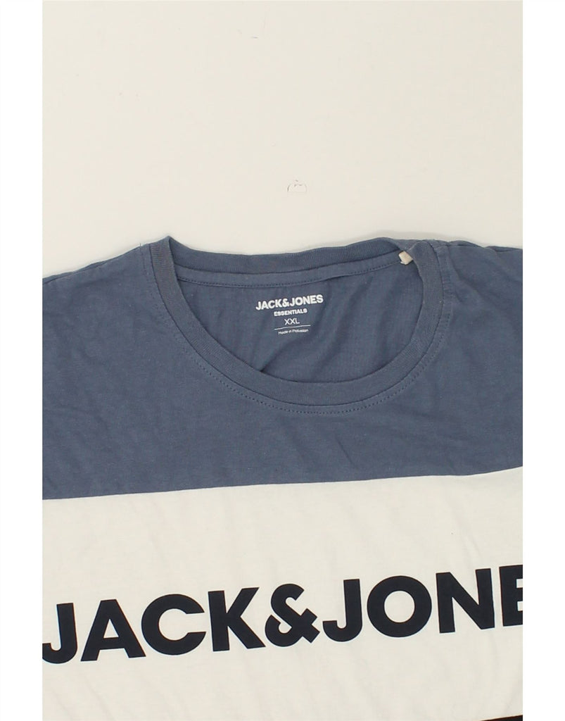 JACK & JONES Mens Graphic T-Shirt Top 2XL Multicoloured Colourblock Cotton | Vintage Jack & Jones | Thrift | Second-Hand Jack & Jones | Used Clothing | Messina Hembry 