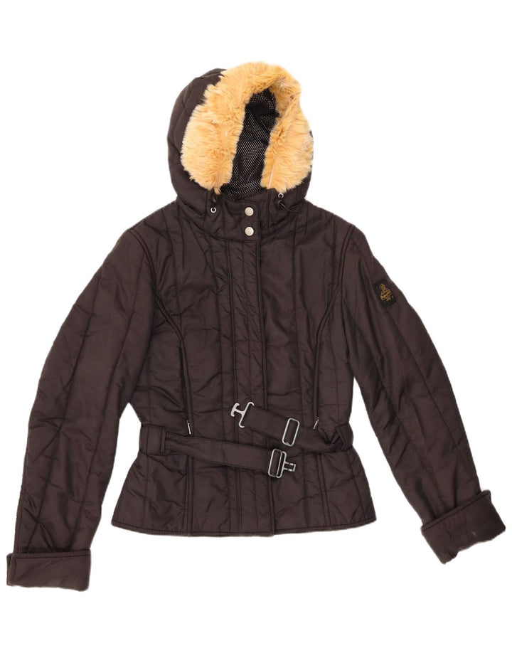 REFRIGIWEAR Womens Hooded Padded Jacket UK 14 Medium Black Polyamide