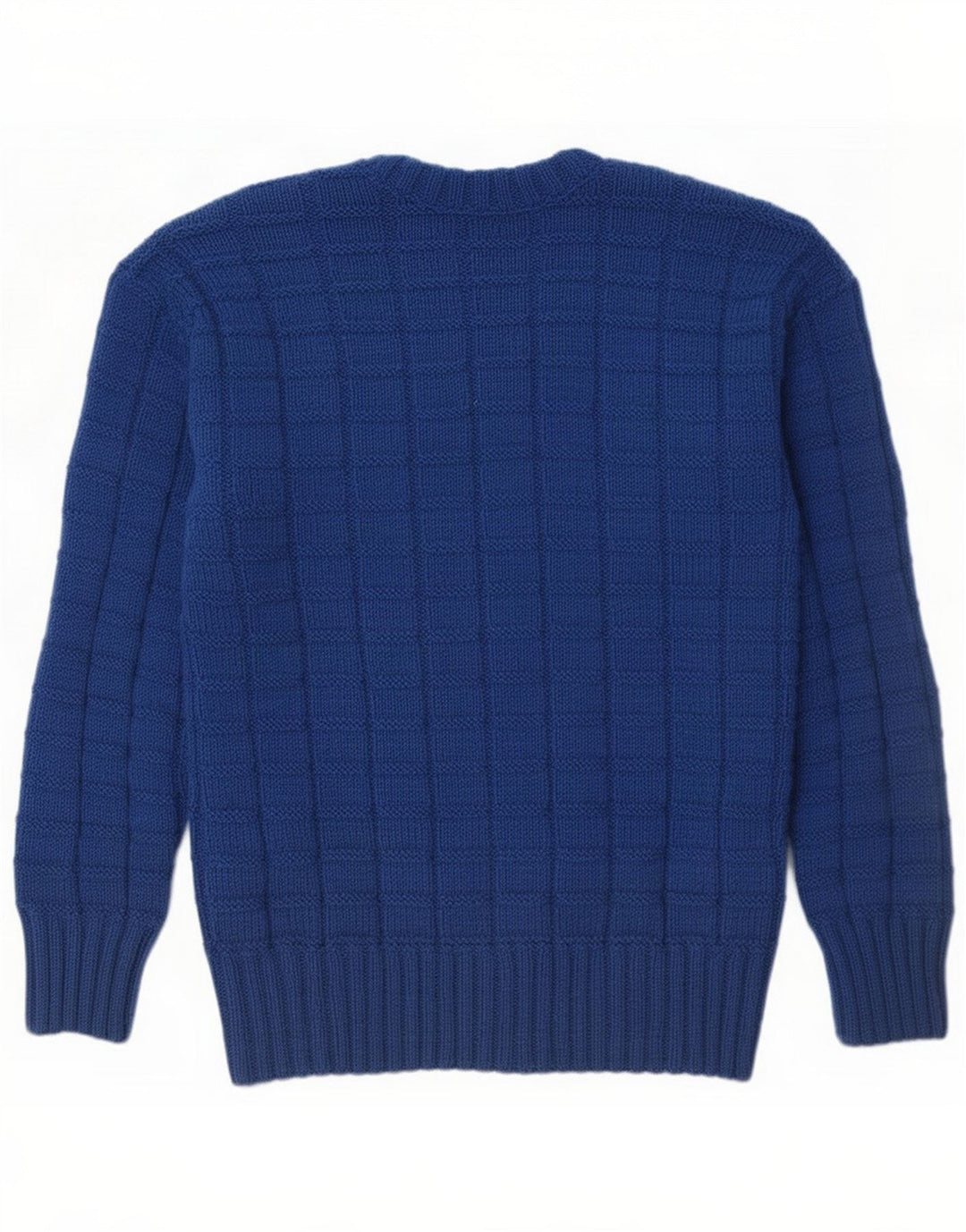 Vintage Mens V-Neck Jumper Sweater Small Blue