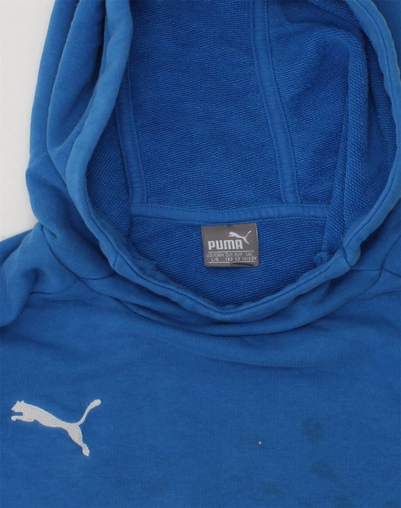 PUMA Boys Hoodie Jumper 11-12 Years Blue Cotton | Vintage Puma | Thrift | Second-Hand Puma | Used Clothing | Messina Hembry 