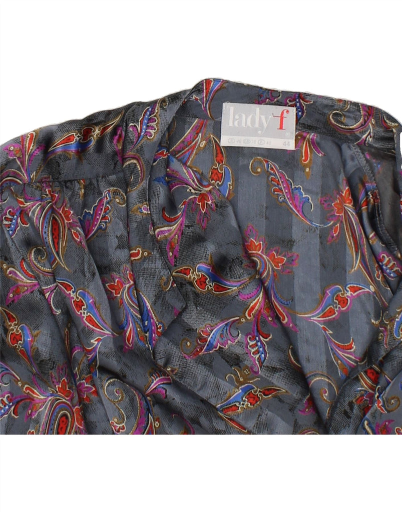VINTAGE Womens Shirt Blouse UK 18 XL Grey Paisley | Vintage Vintage | Thrift | Second-Hand Vintage | Used Clothing | Messina Hembry 