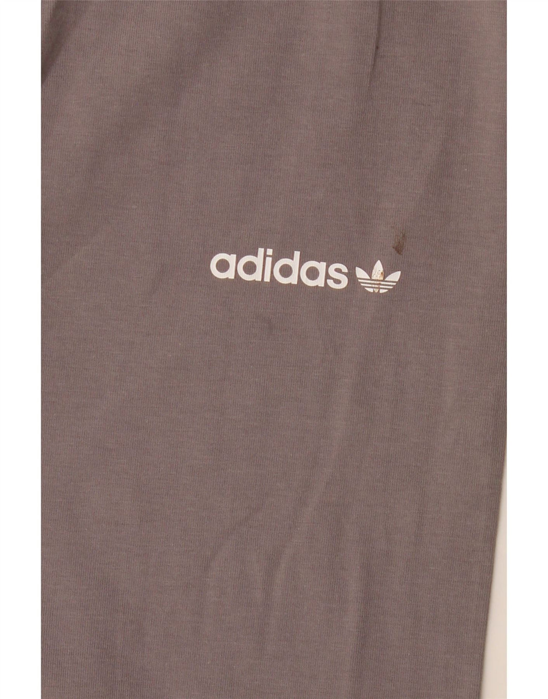ADIDAS Womens Graphic Leggings UK 12 Medium Grey Cotton