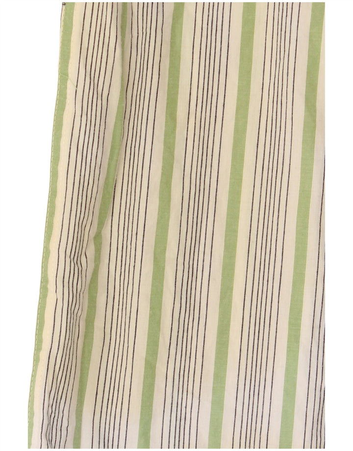 Izod Mens Shirt Medium White Striped Cotton