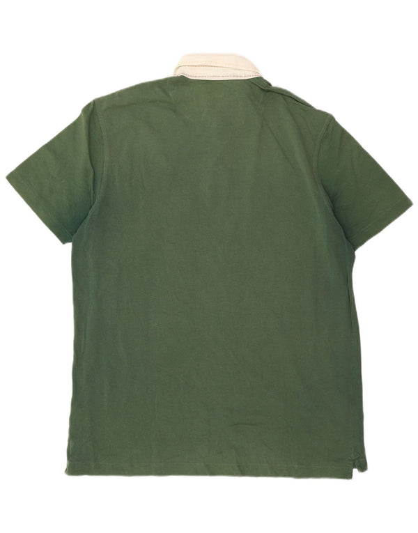 Harmont & Blaine Mens Polo Shirt XL Green Colourblock Cotton