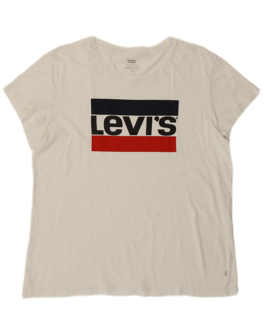 LEVI'S Womens Graphic T-Shirt Top UK 16 Large White
