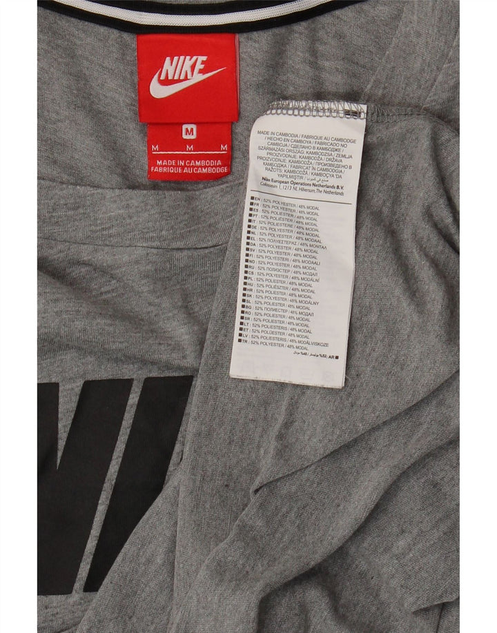 NIKE Mens Graphic Graphic T-Shirt Top Medium Grey Polyester