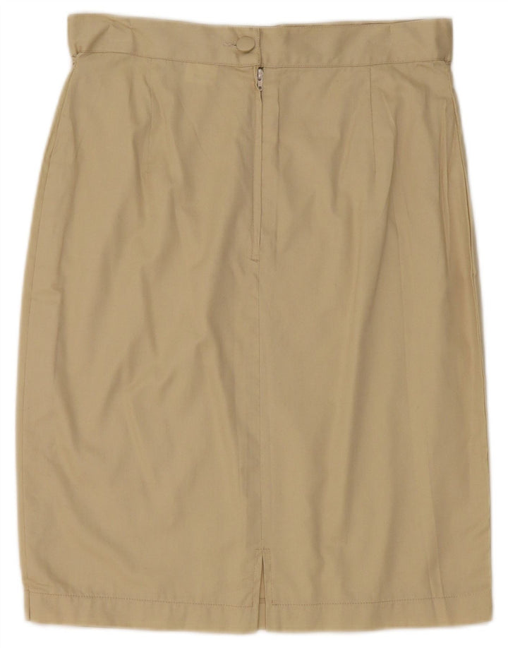 Vintage Womens Pencil Skirt W28 Medium Beige Cotton