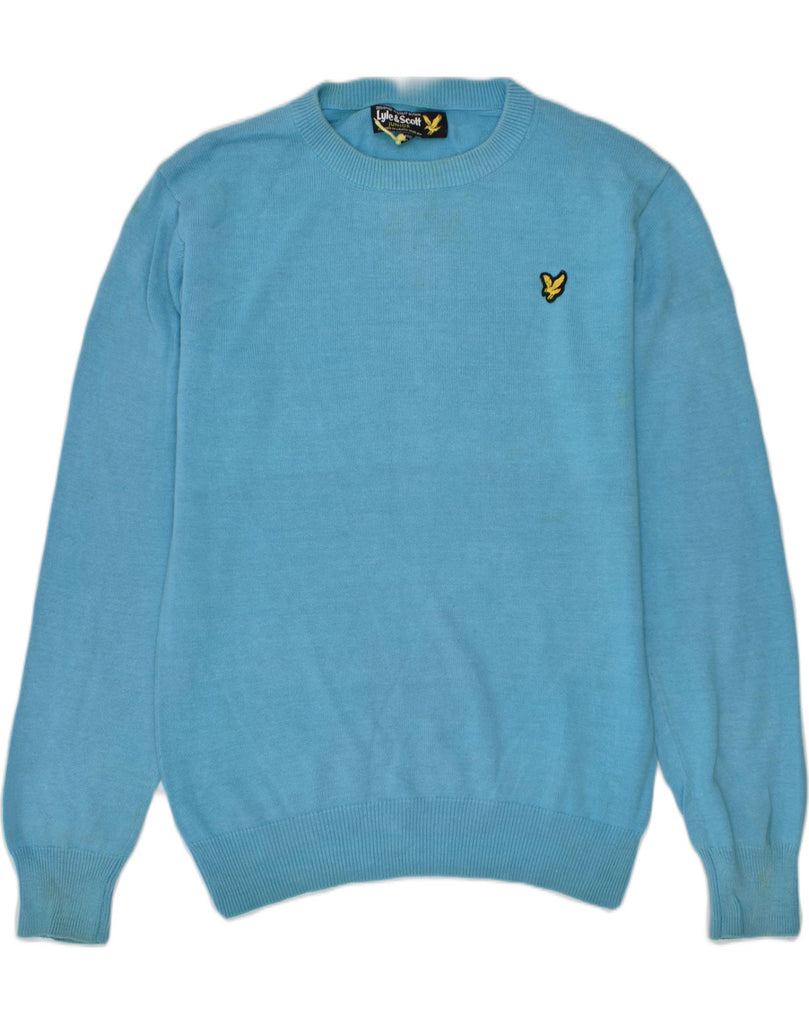 LYLE & SCOTT Boys Crew Neck Jumper Sweater 10-11 Years Blue Cotton | Vintage Lyle & Scott | Thrift | Second-Hand Lyle & Scott | Used Clothing | Messina Hembry 