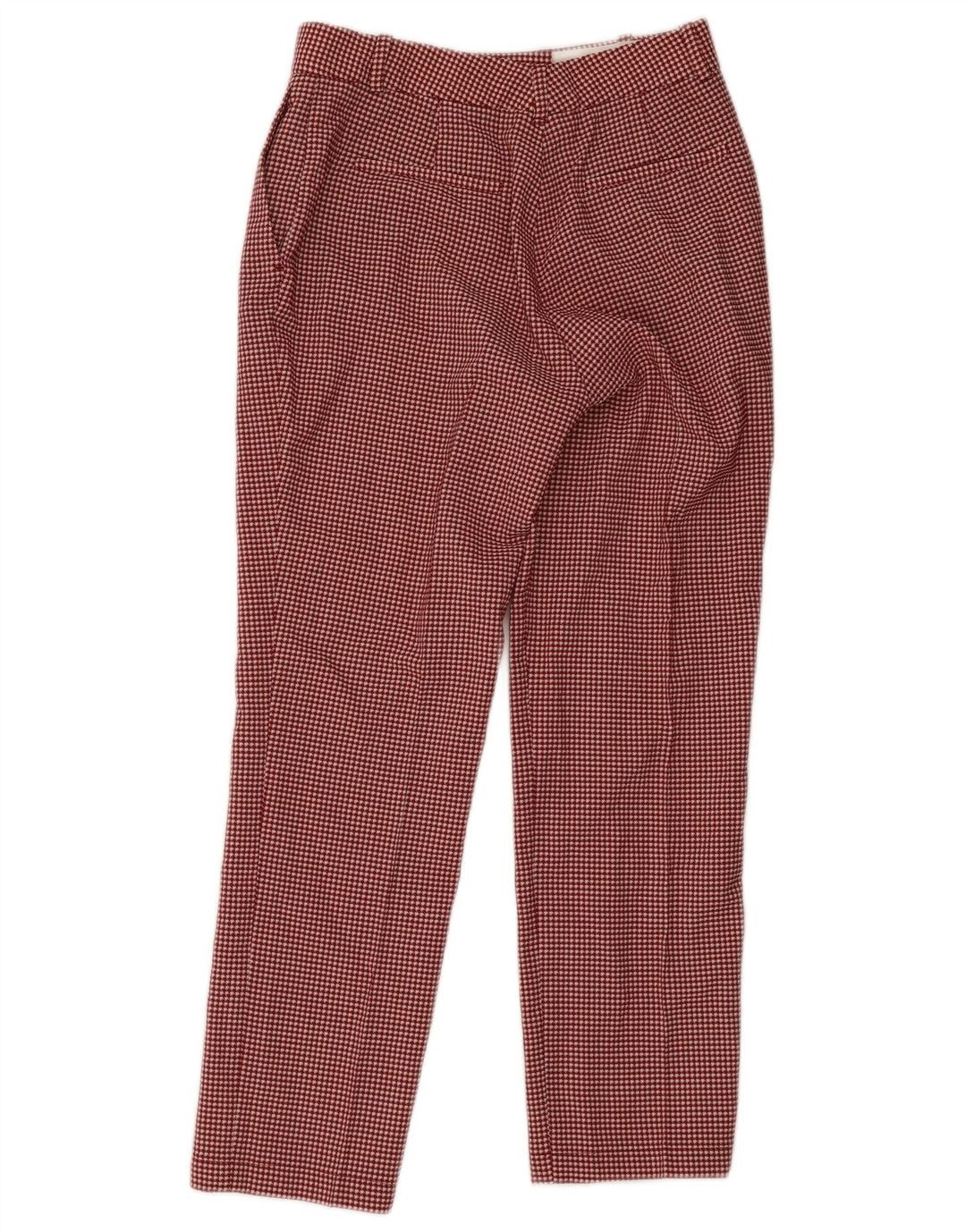 Massimo Dutti Womens Chino Trousers EU 38 Small W28 L28 Red Houndstooth