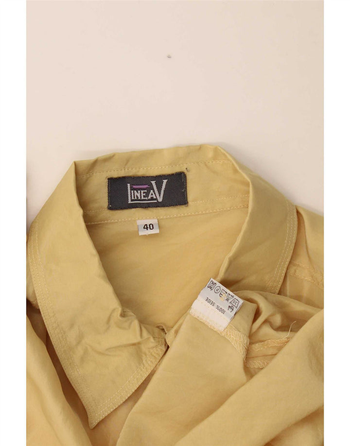 LINEAV Womens Oversized Shirt Blouse EU 40 Medium Yellow Silk