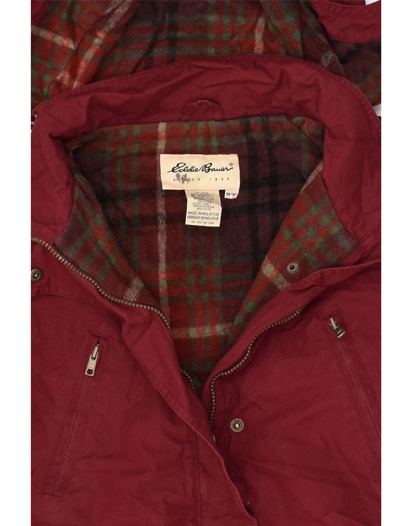 EDDIE BAUER Womens Hooded Parka Jacket UK 14 Medium Maroon Polyester | Vintage Eddie Bauer | Thrift | Second-Hand Eddie Bauer | Used Clothing | Messina Hembry 