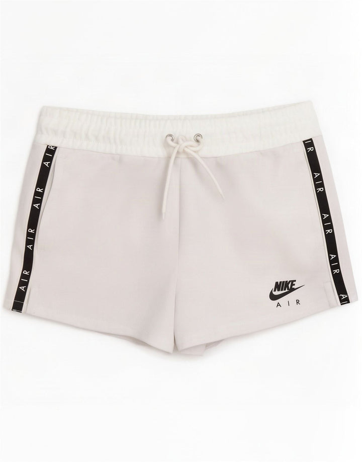 Nike Womens Graphic Sport Shorts UK 10 Small White Colourblock Polyester