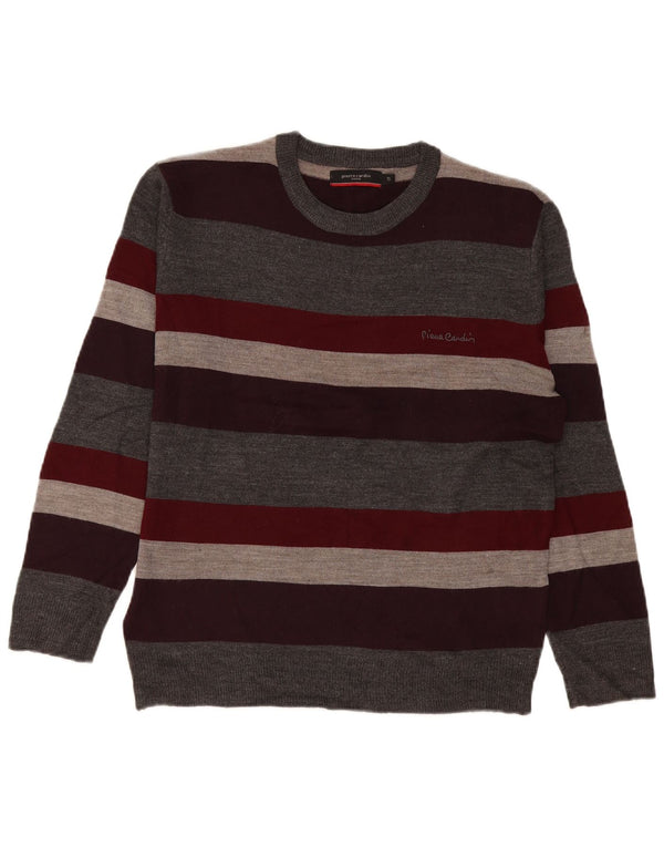 Pierre Cardin Mens Crew Neck Jumper Sweater Small Multicoloured Striped