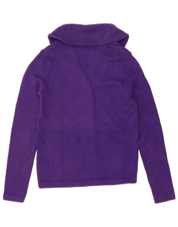 Ralph Lauren Womens Cardigan Sweater UK 10 Small Purple Cotton