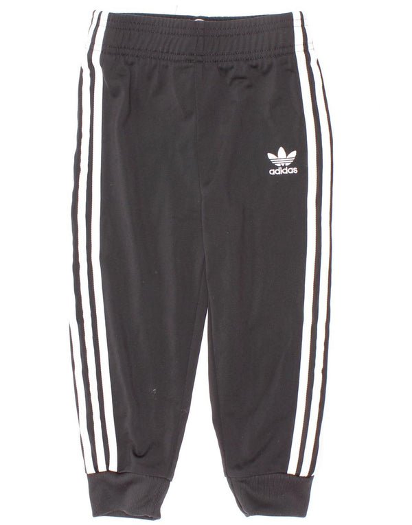 Adidas Boys Tracksuit Trousers Joggers 2-3 Years Black Polyester