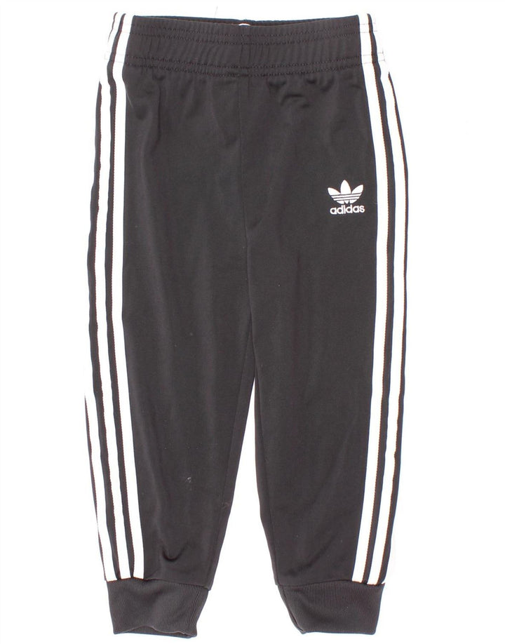 Adidas Boys Tracksuit Trousers Joggers 2-3 Years Black Polyester