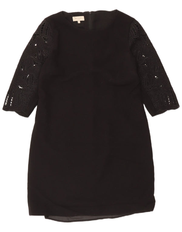 Hobbs Womens 3/4 Sleeve Sheath Dress UK 14 Large Black Floral Polyester