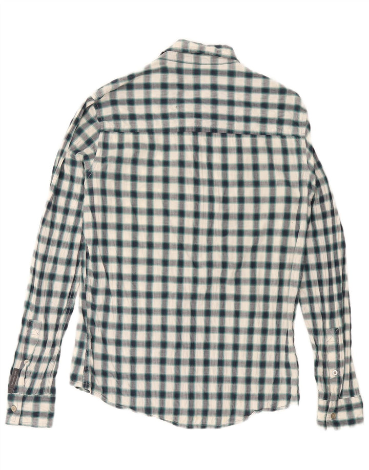 Calvin Klein Mens Shirt Medium Green Check Cotton