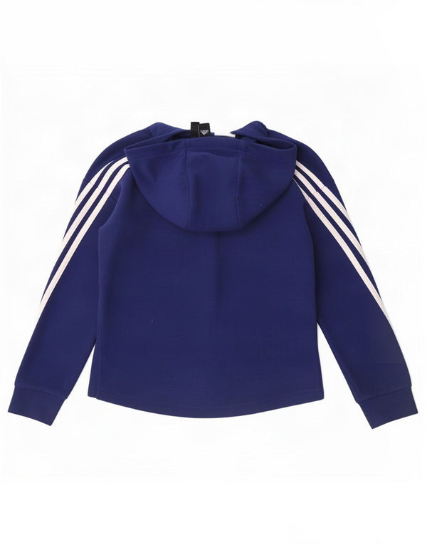 Adidas Girls Primegreen Fleece Zip Hoodie Sweater 9-10 Years Navy Blue