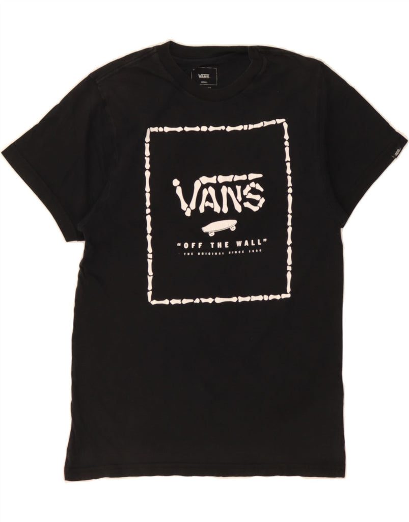 VANS Mens Custom Fit Graphic T-Shirt Top Small Black Cotton Vintage Vans and Second-Hand Vans from Messina Hembry 