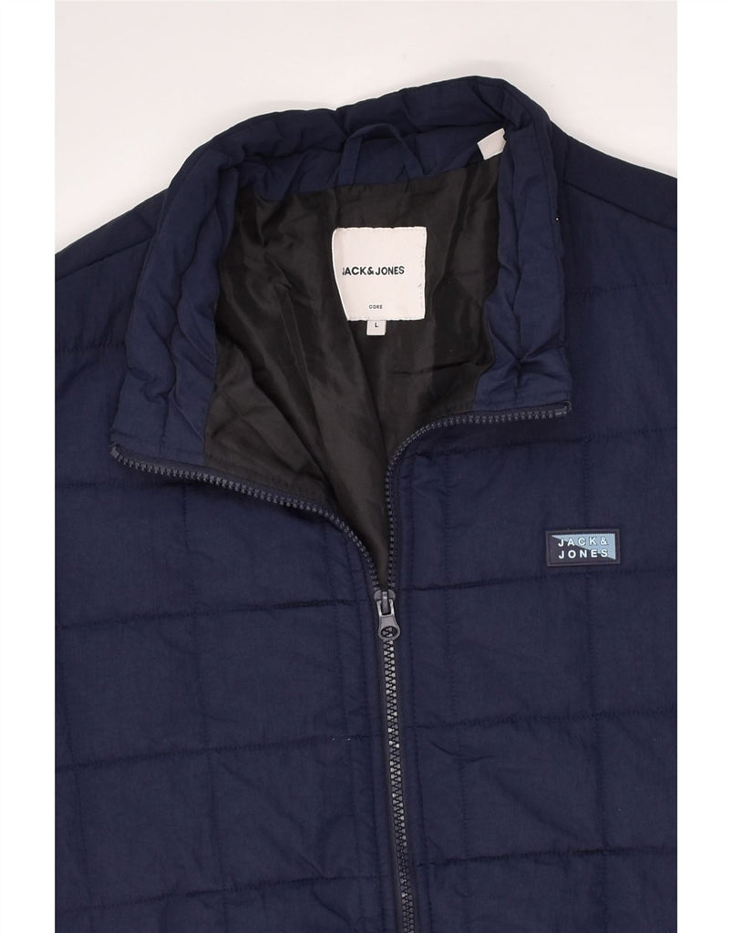 JACK & JONES Mens Padded Jacket UK 40 Large Navy Blue Nylon | Vintage Jack & Jones | Thrift | Second-Hand Jack & Jones | Used Clothing | Messina Hembry 